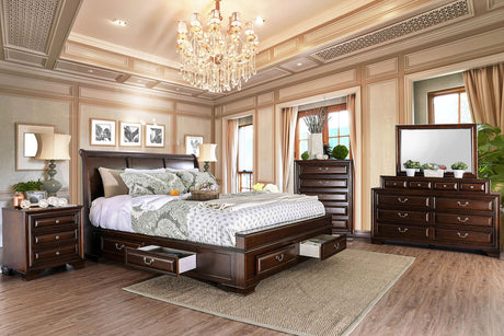 Brandt - 5 Piece Queen Bedroom Set With 2Ns - Brown Cherry | Home Elegance USA