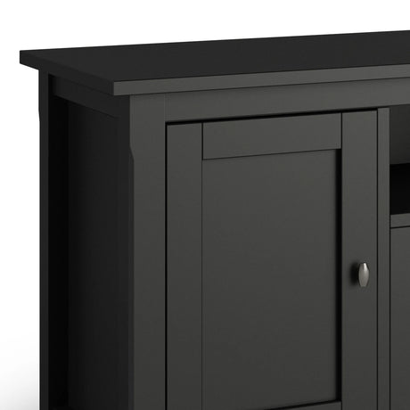 Warm Shaker 72 inch Wide Solid Wood TV Stand in Black For TVs up to 80 inches - sold by Home Elegance USA
