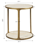 Clench Brass Side Table - Beige / Bronze by Uttermost - View 5