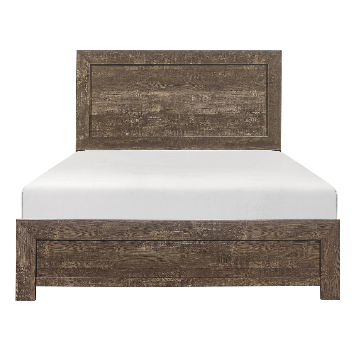 Rustic Brown Finish 1pc Eastern King Size Bed Panel Headboard Footboard Wooden Bedroom Furniture