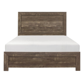 Rustic Brown Finish 1pc Eastern King Size Bed Panel Headboard Footboard Wooden Bedroom Furniture
