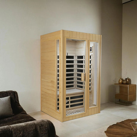 Hemlock Two-person far infrared roof embedded indoor sauna room - sold by Home Elegance USA