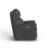Catalina Transitional Leather Power Rocking Recliner, Power Headrest | Flexsteel