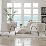 Jacobsen Accent Chair - Light Gray / Black by Uttermost - View 4