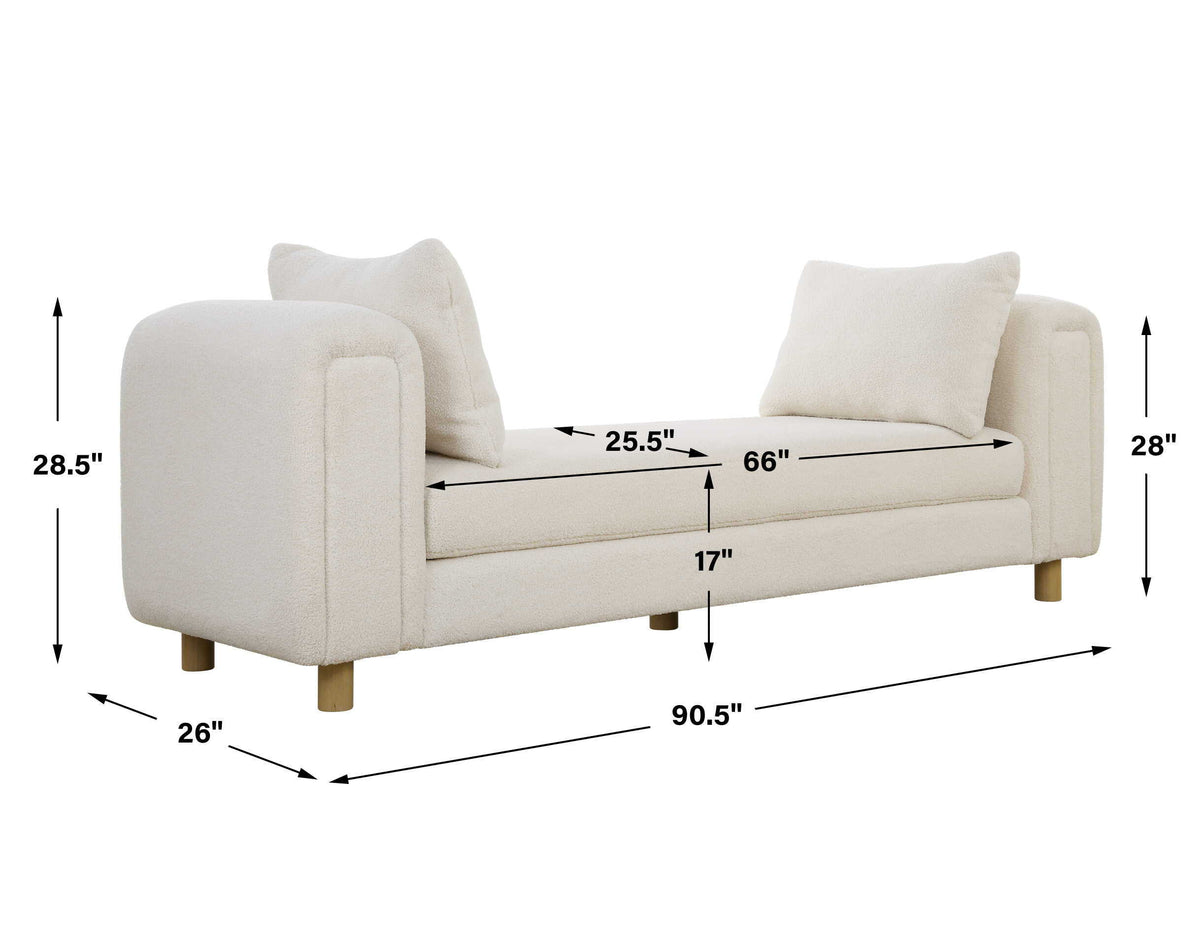 Repose Oversized Ivory Bench - Beige by Uttermost - View 9