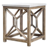 Catali Stone End Table White & Light Brown - White / Light Brown by Uttermost - View 4