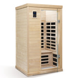 Sauna interior de infrarrojos lejanos Hemlock para dos personas con Bluetooth y luces LED