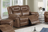 Modern Style 1pc Power Reclining Loveseat Built In USB Port Fully Upholstered Pillow Arms And Headrest Brown Finish Primary Living Room Furniture