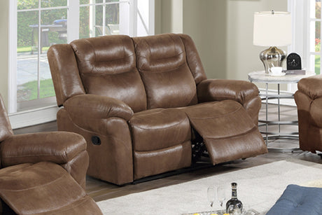 Modern Style 1pc Power Reclining Loveseat Built In USB Port Fully Upholstered Pillow Arms And Headrest Brown Finish Primary Living Room Furniture