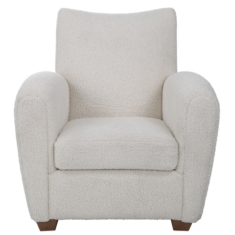 Teddy Shearling Accent Chair - White by Uttermost - View 1