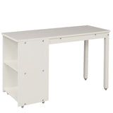 Low Study Twin Loft Bed with Cabinet and Rolling Portable Desk - White (OLD SKU :LP000113AAK) Home Elegance USA