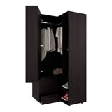 FM FURNITURE Thatcher Armoire- wardrobe, shoe storage, Open Storage and 2 - drawer, Wenge - sold by Home Elegance USA