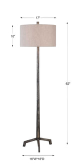 Ivor Cast Iron Floor Lamp Dark Gray - Black / Beige by Uttermost - View 8