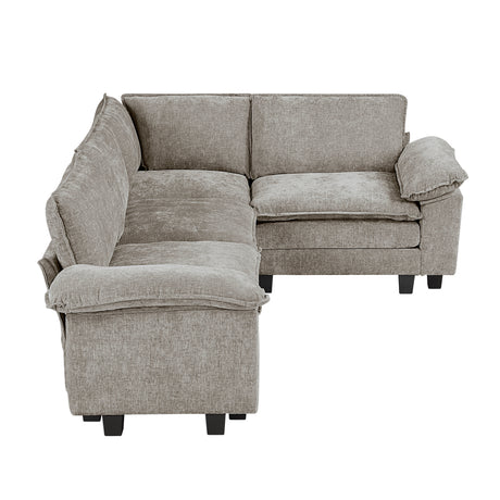 Modern Contemporary 4-Piece Modular Sectional Plush Comfort Chenille Upholstery Living Room Furniture Durable Plywood - sold by Home Elegance USA