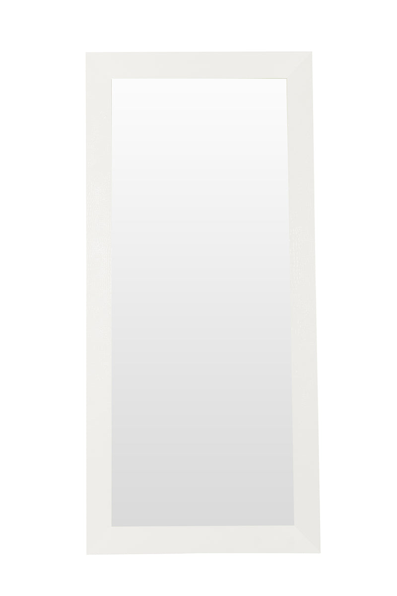 Regal - Modern White Crocodile Floor Mirror - View Image 1