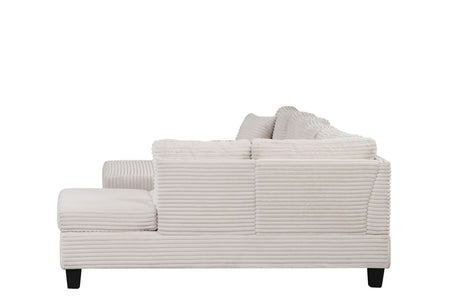 Modern Style Recliner Sectional Sofa Made With Wood in Cream - sold by Home Elegance USA