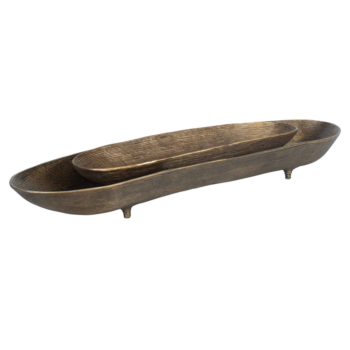 Stratum Oval Bowls (Set of 2) Brass - Bronze by Uttermost - View 6