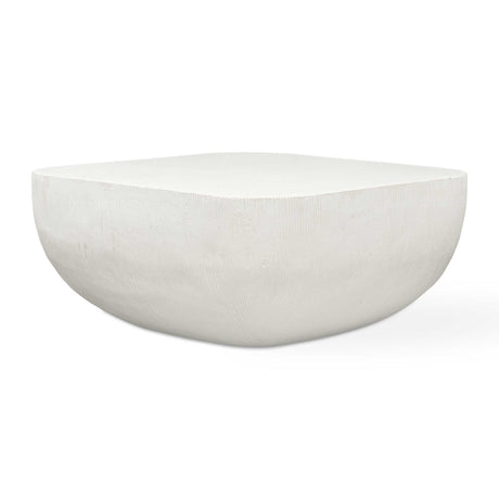 Alma Concrete Outdoor Coffee Table - White by Uttermost - View 1