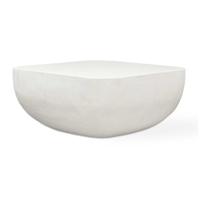 Alma Concrete Outdoor Coffee Table - White by Uttermost - View 1