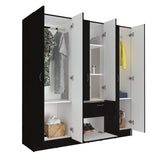 Guajira Six Door Armoire, Three Cabinets , Hidden Drawer Shoes - sold by Home Elegance USA