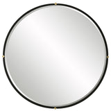 Bonded Round Mirror - Black by Uttermost - View 1