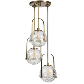 Mimas 3 Light Cluster Pendant - Gold / Silver by Uttermost - View 1
