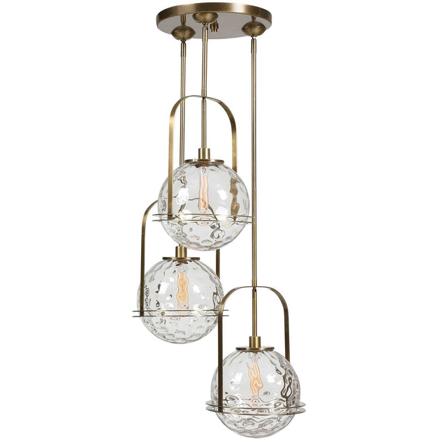 Mimas 3 Light Cluster Pendant - Gold / Silver by Uttermost - View 1