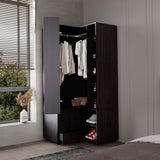 Wenge Armoire Wardrobe with Open Storage and 2 Drawers - sold by Home Elegance USA