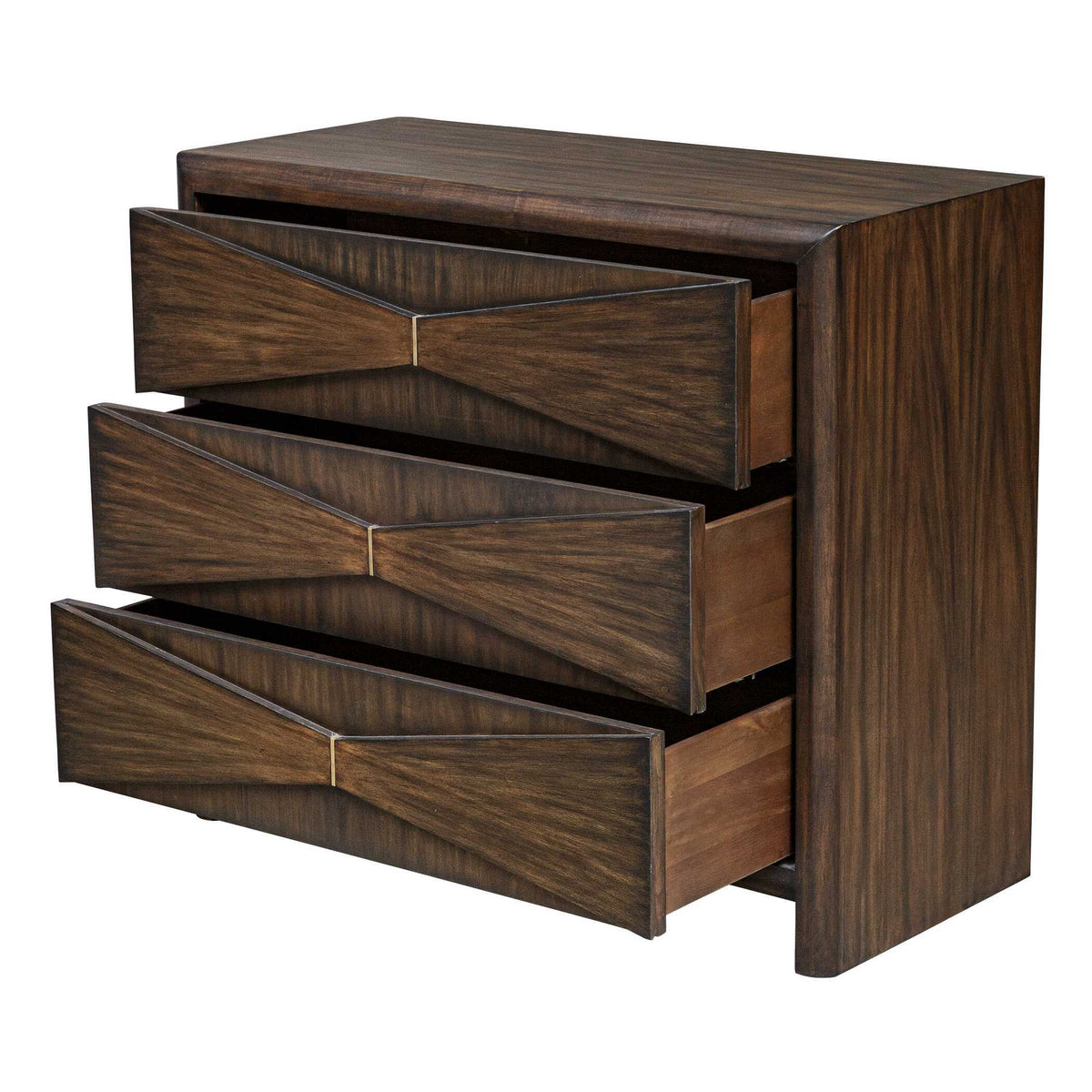 Bowtie 3 Drawer Mid-Century Chest - Dark Brown by Uttermost - View 5