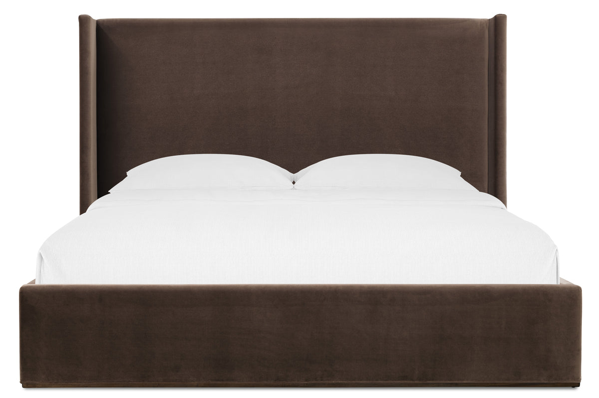 Archives California King Upholstered Shelter Bed - Dark Brown by Hooker Furniture - View 3