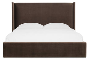 Archives California King Upholstered Shelter Bed - Dark Brown by Hooker Furniture - View 3