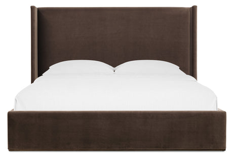 Archives Queen Upholstered Shelter Bed - Dark Brown by Hooker Furniture - View 3