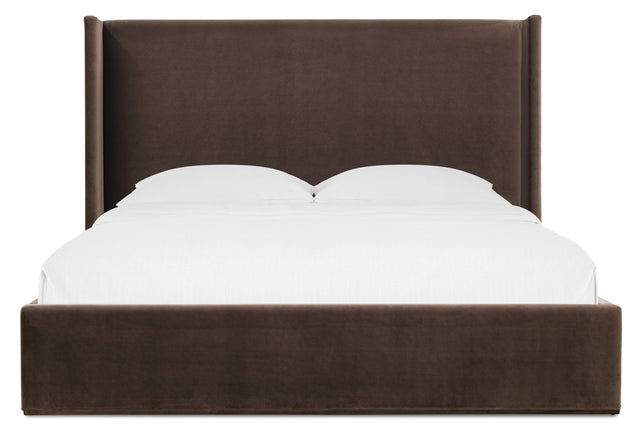Archives Queen Upholstered Shelter Bed - Dark Brown by Hooker Furniture - View 3