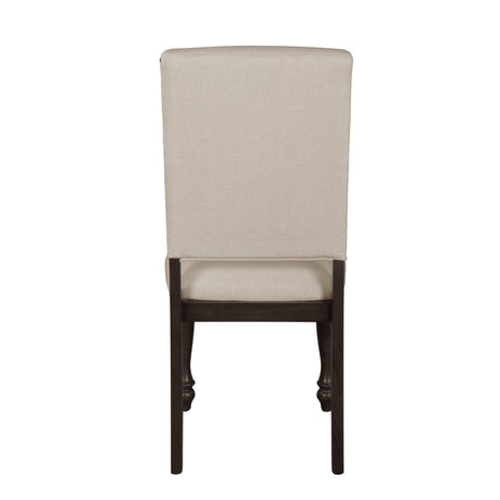 Traditional Brown Finish 7pc Dining Set Table w Leaf and 6x Side Chairs Beige Nailhead Trim Transitional Dining Wooden Furniture - sold by Home Elegance USA