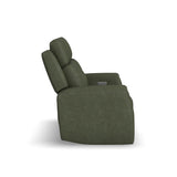 Felix Power Reclining Loveseat With Power Headrest, Lumbar, Heat & Massage - Forest Green | Flexsteel