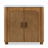 Mebarak Reeded 2 Door Cabinet Bronze,White,Woodtone - Light Brown / White by Uttermost - View 1