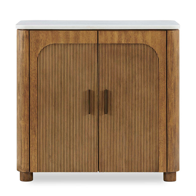 Mebarak Reeded 2 Door Cabinet Bronze,White,Woodtone - Light Brown / White by Uttermost - View 1