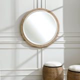 Carbet Round Rope Mirror - Light Brown / White by Uttermost - View 2