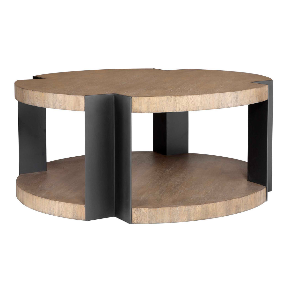 Loana Industrial Coffee Table - Light Brown / Black by Uttermost - View 3