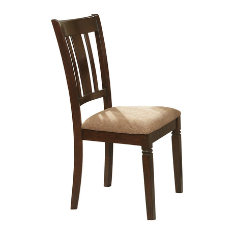 5pc Transitional Style Dining Furniture Set Table and 4x Side Chairs Fabric Upholstered Seat Espresso Finish Wood - sold by Home Elegance USA