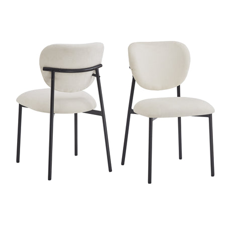 3- Piece Dining Set,Upholstered Dining Chairs With Metal Legs (Set of 2) (Beige+Black) + Round Dining Table - sold by Home Elegance USA