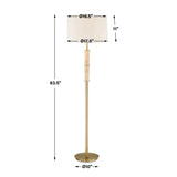 Verlaine Travertine Floor Lamp Brass,Gold - Beige by Uttermost - View 3
