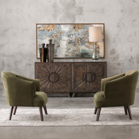Conroy Accent Chair Olive - Green / Dark Brown by Uttermost - View 7