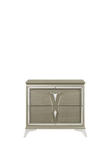 Modern Style 2-Drawer Nightstand Made with Wood & Mirrored Accents