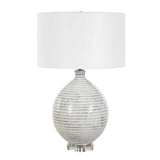 Clary Horizontally Striped Table Lamp - Gray / White by Uttermost - View 4