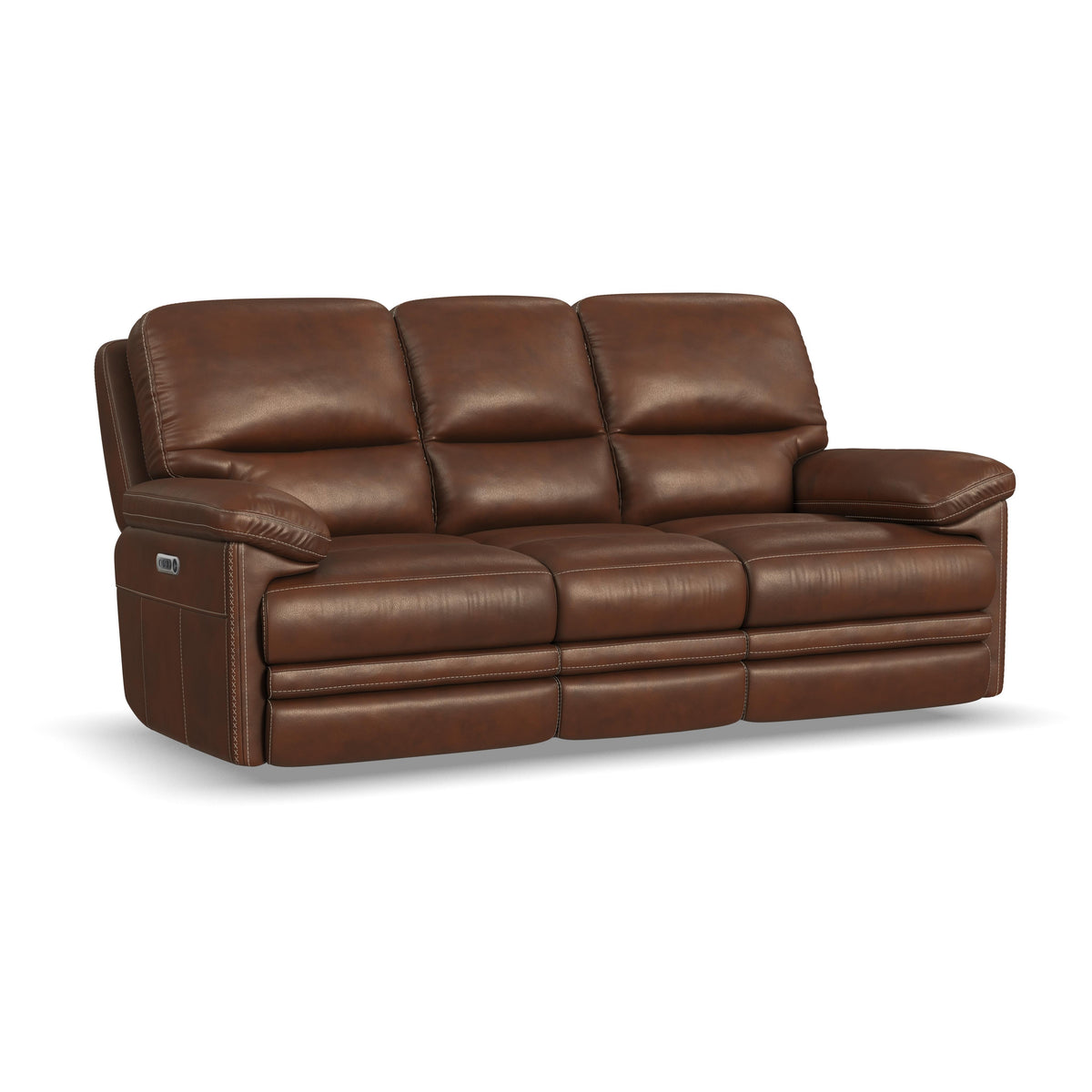 David Power Reclining Sofa With Power Headrests & Lumbar - Pecan | Flexsteel