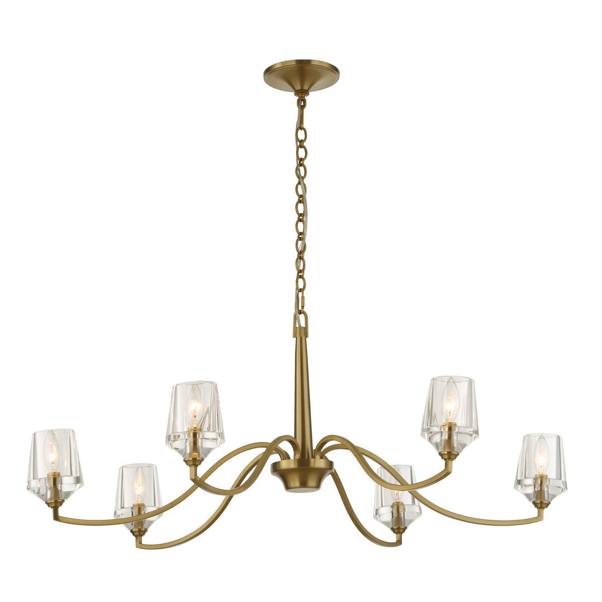 Barcelona 6 Light Brass Chandelier - Gold by Uttermost - View 12