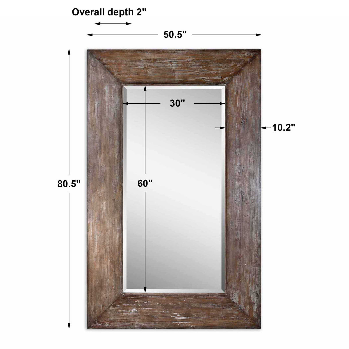 Langford Large Wood Mirror - Dark Brown by Uttermost - View 3