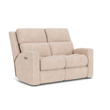 Score Transitional Fabric Power Reclining Loveseat With Power Headrests & Lumbar | Flexsteel