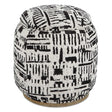 Dialogue Poof Ottoman - Black / White by Uttermost - View 1